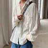 Hemden für Männer Aprikose Hübsches Revers Männer Bluse Urlaub aushöhlen Sexy Modekleidung Männlich Mesh Langarm 240308