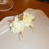 Studörhängen Vit romantisk valentin dag blomma örhänge av high-end rostsäker fade-resistent franska simuleringsblommor smycken öronsned