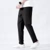 Mens Guard Pants Loose Ice Silk Solid Business Casual Byxor för män byxor Män stora och höga atletiska passformar Mänstorlek