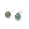 Boucles d'oreilles pendantes en pierre d'aventurine verte pour femmes, breloques en cristal de Protection de l'environnement, bijoux à la mode, 10MM 12mm