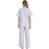 Ensemble de pyjamas longs d'hiver en coton biologique de luxe personnalisé pour femmes pyjamas de nuit