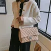 Designer de moda de luxo sacos de ombro Coreia do Sul 2024 Novo Lingge bordado pequeno quadrado saco único ombro crossbody bloqueio fivela bolsa feminina