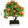 Decorative Flowers Artificial Potted Plastic Practical Lightweight Non-fading Simulation Orange Tree Home Decoration
