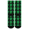 Women Socks Green Shamrock Sockitings Ladies St Patricks Day Irish Modern Modern Outdoor Sports Vister Design Gift