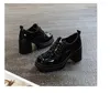 Модельные туфли в стиле Лолиты, японская девушка на платформе, на высоком каблуке, модные женские туфли Мэри Джейн с квадратным носком, на шнуровке с лакированным крестом, X936