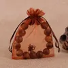 Sacchetti porta gioielli Dankaishi 50 pz/lotto Sacchetti di organza per imballaggio per accessori Decorazione della festa nuziale Custodia regalo estraibile