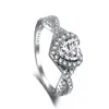 Cluster Rings STL 2024 Light Luxury Love 925 Sterling Silver Ring Heart Shaped 5A Zircon Simulated Diamond