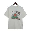 メンズTシャツ2024春/夏新しいrhudeパームビーチプリントアメリカンストリートカジュアルTシャツゆるく通気性のある半袖