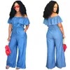 Casual Wear Hand-worn Washing Denim Shorts Suit 2023 African Women Fashion Dresses Mini Short Sleeve Jeans Jumpsuit