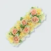 Decorative Flowers 44x14cm Arch Decoration Silk Rose 3D Backdrop Artificial Flower Wall Panel Romantic For Home Decor Baby Shower