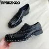 Schuhe Party echtes Lederstift Oxfords Patent Schwarz Gummi Spike Hochwertige Löwenzahn große Größe Luxusmarke Schuhe Männer echte Niete