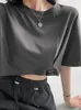 Women's T Shirts Harajuke Crop Tops Women Summer High Waist Fashion T-shirt Egirl Solid Cut Out Short Sleeve Tees Female