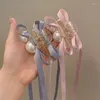 Haarspeldjes Strik Parels Clip Ballet Haarspeld Met Lint Strik Decoraties Kleurrijke Haarspeldjes Voor Meisjes Accessoires