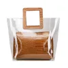 Borsa Borse a tracolla in PVC trasparente trasparente Borsa da donna in gelatina color caramello Borse solide Borsa Sac A Main Femme