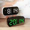 Orologi da tavolo da scrivania Sveglia digitale a LED 5 livelli Luminosità regolabile Specchio da tavolo Scrivania Camera da letto Orologio Decorazioni per la casa Regali per studenti Bambini L240323