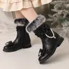 Boots Autumn and Winter fashion High heels Women's boots Rabbit hair sweet pearl Butterflyknot Lolita Style Modern Boots HIGH 3CM