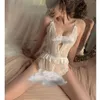 Lingerie sexy di grandi dimensioni con un peso di 200 libbre, apertura appassionata trasparente, pigiama da letto stuzzicante, tuta calda e piccante, tutto in uno 824409