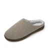 Pantoufles Maison Chaussures Hommes Hiver Décontracté Coton Résistant à l'usure Confortable À Enfiler Flexible Antidérapant Plus Velours Garder Au Chaud Modèle
