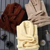 Wholesale Best Price Soft Thicken Plush Microfiber Fleece Bathrobe Unisex Bath Robes for Women Pajamas Men with Custom