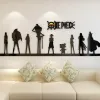 Autocollants 3D bricolage acrylique cristal Manga autocollant mural MonkeyStraw chapeau D Luffy décor personnalisé chambre dortoir salon Anime affiche