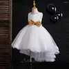 Girl Dresses Annabelle Princess Dress Sleeveless Backless Red White Puffy Wedding Party With Beading Birthday Gown