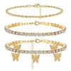 Butterfly Pendant Full Diamond Ins Super Fire Versatile Layered Ankle Beach Footwear