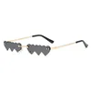 Sunglasses Heart To Fashion Metal Rimless Quirky Niche Cross-border Party Personality Eyes