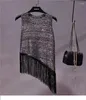 Women's Tanks 2024 Summer Sequin Tassel Vest Gold Thread Small Suspenders Wear Sleeveless Knit Beaded Top For Women