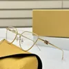 Cateye-Sonnenbrillenrahmen im neuen Design in Gold/Silber für Damen, leichter optischer Rahmen, einzelnes hohles Metallbein für verschreibungspflichtiges Komplettset-Etui 60–17