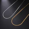 Collana a catena a serpente in oro giallo 14k di alta qualità per donna Uomo Catene girocollo a spina di pesce di colore dorato a spina di pesce 2024 Regalo di gioielli di tendenza Hot