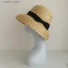 Wide Brim Hats Bucket Hats Handmade Women Cloche Hat Natural Wide Brim Summer Hats Ribbon Bow Ladies Fine Straw Fedoras Kentucky Derby UV Beach Hat Outdoor L240322