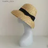 Breda randen hattar hink hattar handgjorda kvinnor cloche hatt naturliga breda brim sommarhattar band båge damer fina halm fedoras kentucky derby uv strand hatt utomhus l240322