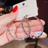 Kolczyki obręcze błyszczące kryształ kryształowy duży duży koło dla kobiet dziewczęta okrągłe ucho urocze oświadczenie obręcze prezenty imprezowe