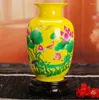 Vases Jingdezhen Ceramics Chinese Red Vase Lotus Gold Painting Wedding Gifts Living Room Home Crafts Ornaments