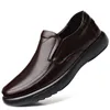 2024 Heren Echte Leathermicrofiber LeTHe schoenen 38-47 Zachte anti-slip Rubberen Loafers Man Casual Leather Shoes 240407