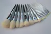 19pcs/set High quality full functional Makeup brushes Set Powder Blusher Highlight Eyeshadow eyebrow Make up brushes silver coat 240311