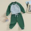 Set di abbigliamento nato bambino bambino outfit a strisce a strisce pannelli da jogger 2 pezzi inverno vestiti primaverili invernali