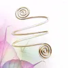 Pulseras de encanto Bobina Pulsera de brazo superior Anillo de estilo punk Círculo exagerado Espiral Brazalete de metal ajustable