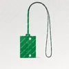 Explosion Hot Card Holder Halsband M83153 Cactus Green Front Flap Double Snap Stängning Lång smal Rem Compact Practical Accessory Palladium-färg Hårdvara