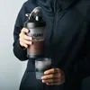 3 lagen Shaker Eiwitfles Poeder Mengbeker 500 ml Draagbare waterfles met grote capaciteit Gym Bodybuilding Sportfles 240312