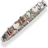 Länkarmband 18 st italienska charm länkar armband vintage fyrkantiga pärlor smycken diy gör delar modulförsörjning