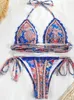 Kvinnors badkläder sexiga kvinnor 2024 Bikini String Swimming Suit for Bathing Micro Folds Hight Cut Monokini One Piece