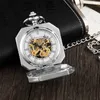 Pocket Watches Lucky Beast Mechanical Pocket Mascot Unicorn Grave Pendant Fob Chain Reloj For Men Antique Sliver Bronze Montre de Poche L240322