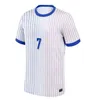 24 25フランスのMbappe Kante Benzema Soccer Jerseys 2024ユーロカップファンプレーヤーバージョンGriezmann Giroud Maillot De Foot Men Shirt Kids Kit Varane Dembele Uniform