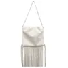 Сумки на плечо Новая диагональная женская сумка с кисточками Модная и простая стильная сумка Универсальная большая вместительная натуральная кожа