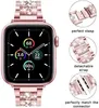 Voor Horlogeband 42mm 38mm 40mm 44mm Vrouwen Diamond StrapCase Voor iWatch SE Serie 7 6 5 4 3 Se Roestvrij Stalen Armband 240311