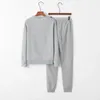 Women's Two Piece Pants Women Two-piece Suit Irregular Hem Sweatshirt Sweatpants Set Elastic Waist Drawstring Lounge Outfit Solid Color