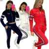 Kvinnor Tvåverk Set Sports Suit Female Tops Shirts Long Pants PCS Letter Printed Tracksuit Fashion Clothing