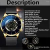 Wristwatches Fashion Men Black Stainless Steel Watch Luxury Calendar Quartz Wrist Mens Business Watches For Man Clock Relogio Masculino