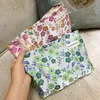 Borse portaoggetti Borsa cosmetica floreale ricamata Trucco Lavaggio portatile Borsa a mano da donna con matita in tela jacquard di grande capacità